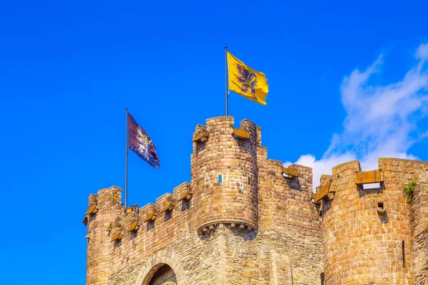 Gravensteen castle wall view in Ghent, Belgium — Stock Photo, Image