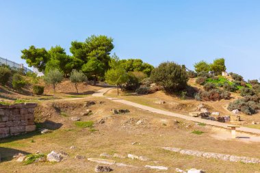 Atina ve Yunanistan antik Kerameikos Mahallesi, taş kalıntıları, giriş ve çıkış yollarından kalma