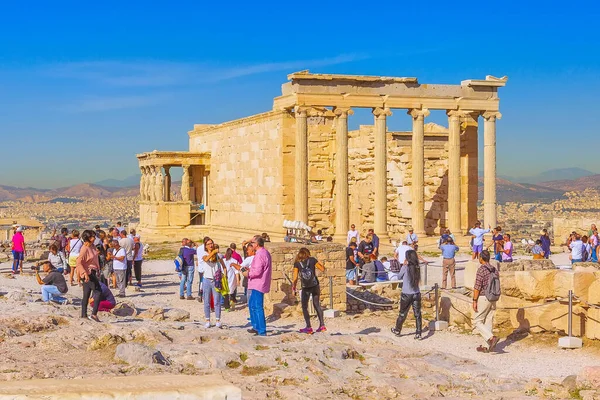 Athen Griechenland Oktober 2016 Touristen Der Nähe Der Tempelruinen Von — Stockfoto