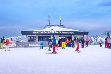 Saalbach-Hinterglemm, Austria ski lift station clipart