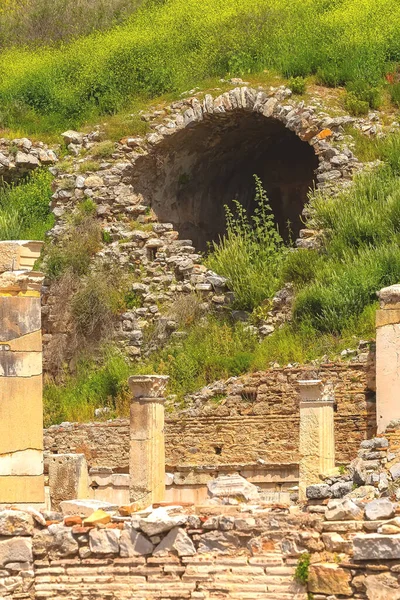 Close-up oude ruïnes van Efeze, Turkije — Stockfoto