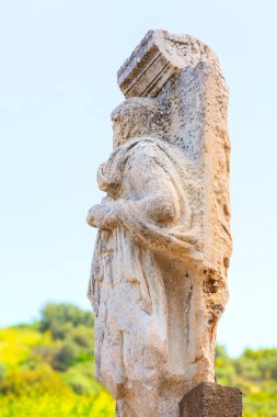 Türkiye 'deki Efes veya Efes harabelerinin yakın plan detayları
