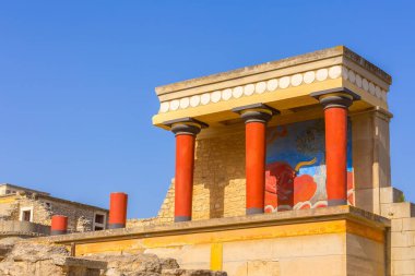 Knossos, Yunanistan 'daki Minoan Sarayı' nın Girit kalıntıları