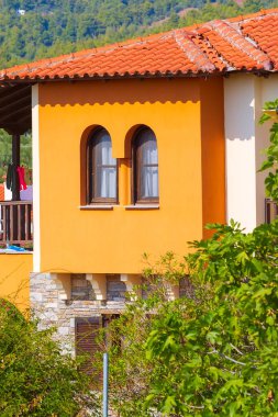 Nikiti, Sithonia, Yunanistan, sıra sıra evler