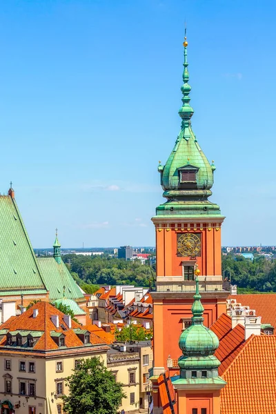 Warschau, Polen kasteel plein uitzicht vanuit de lucht — Stockfoto