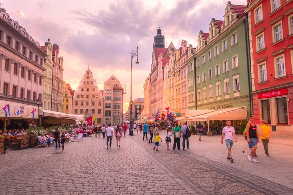 Wroclaw, Polônia em Market Square — Fotografia de Stock