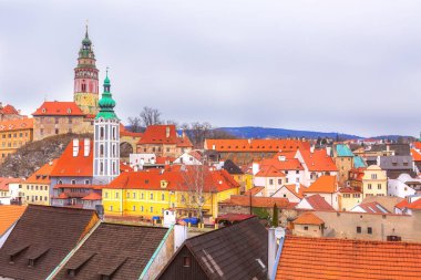 Cesky Krumlov 'un Panoraması. Çek Cumhuriyeti