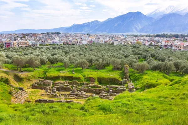 Sparta 'nın havadan görünümü, Peloponnese, Yunanistan