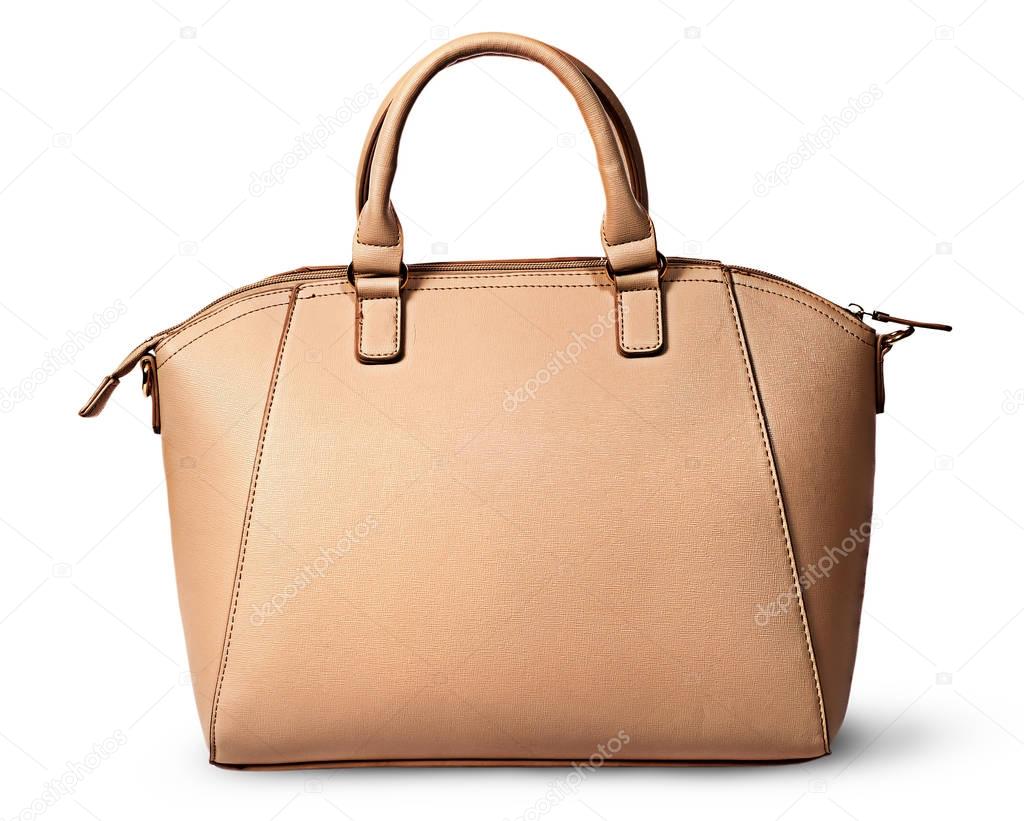 Elegant women beige bag rear view