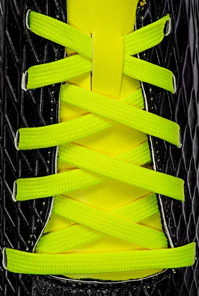 Closeup of yellow laces — Stock Photo, Image