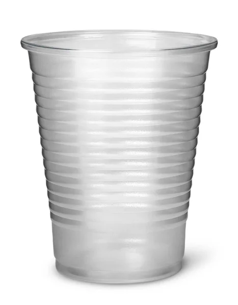 Singola tazza di plastica verticalmente — Foto Stock