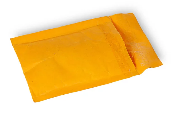 Abrir envelope amarelo usado — Fotografia de Stock