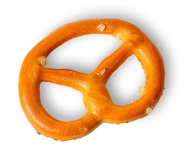 Single crunchy pretzels with salt — Stock Photo, Image