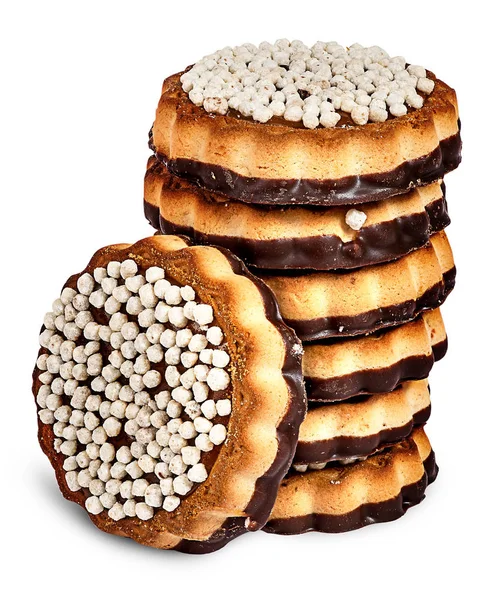 Çikolata kurabiye ve bir ön yığını — Stok fotoğraf