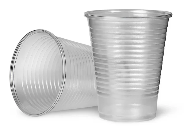 Lying and standing plastic cups — Stock Photo, Image