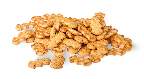 Un mucchio di cracker con semi di papavero — Foto Stock