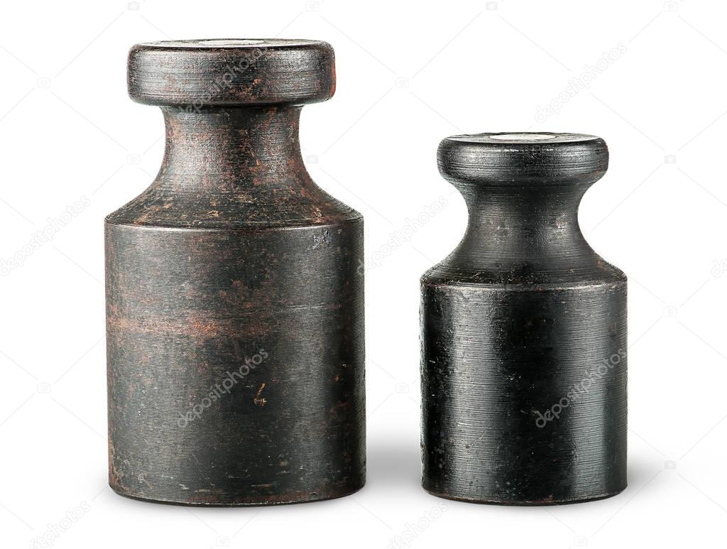 Two old rusty scale weights