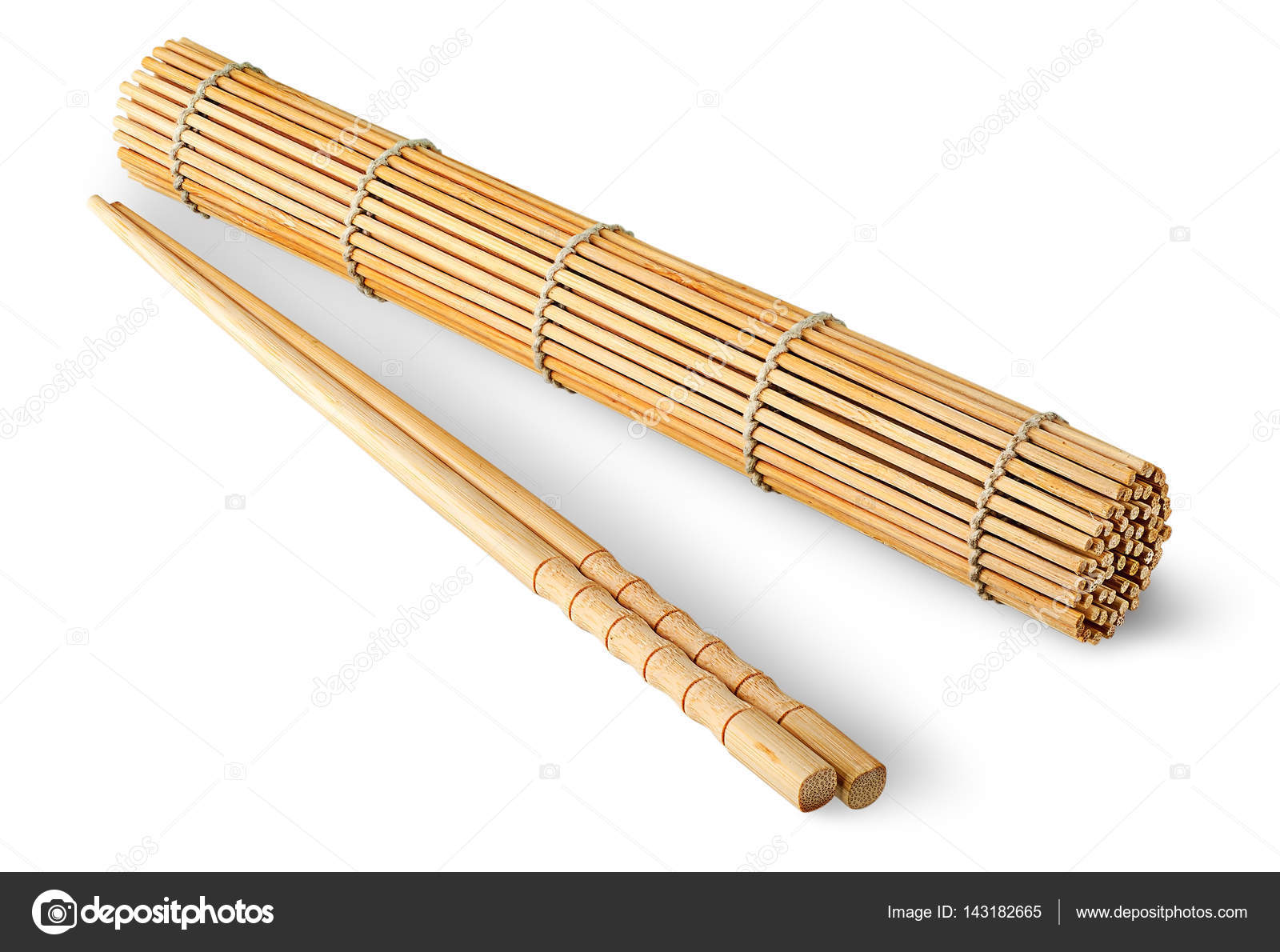 Sushi Mat Roll Up And Chopsticks Stock Photo C Cipariss 143182665