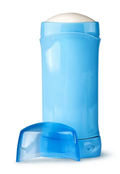 Синий дезодорант крышка контейнера рядом — стоковое фото