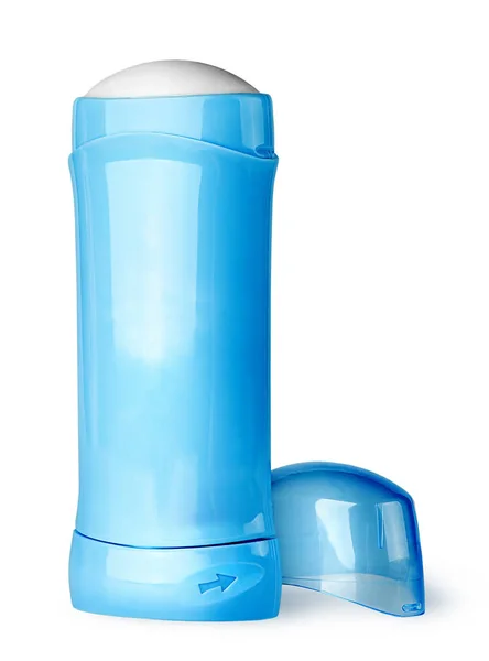 Čepice modrý kontejner deodorant za — Stock fotografie