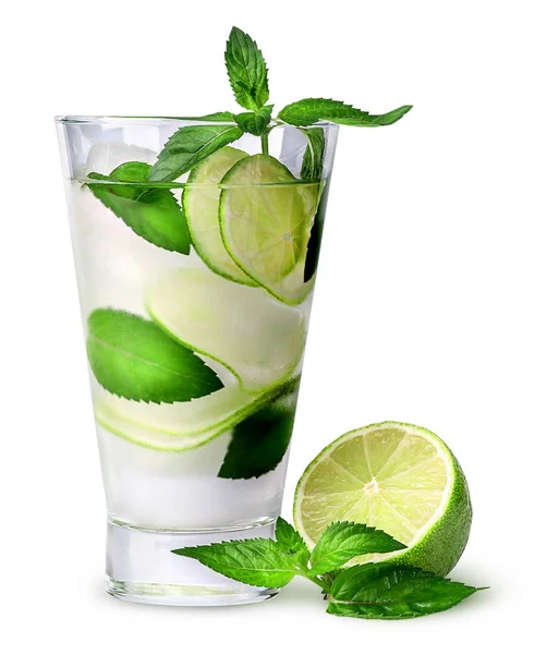 Limonade mit Limette und Minze — Stockfoto