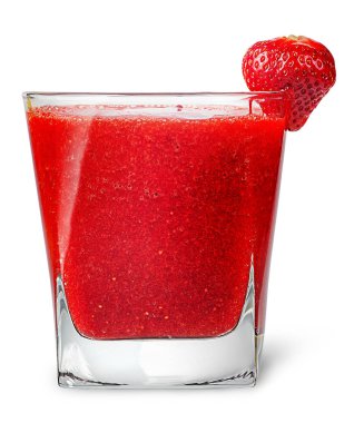 Bardakta çilekli smoothie