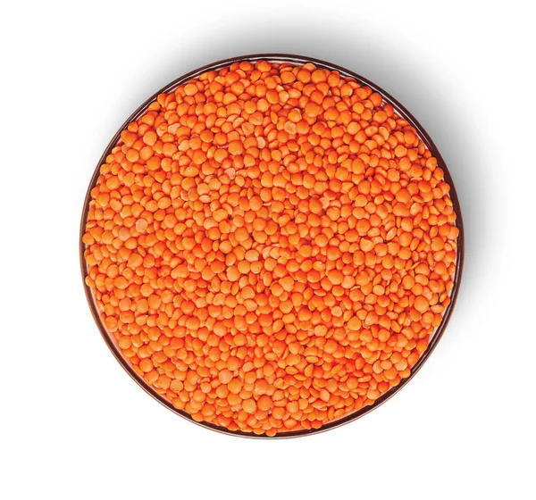 Апельсиновая Чечевица Видом Сверху Белом Фоне — стоковое фото