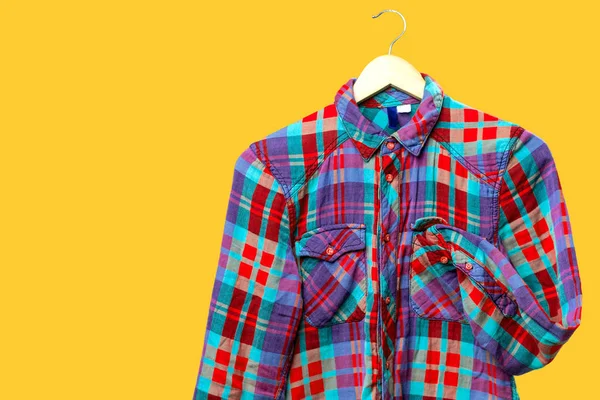 Cotton plaid shirt — Stock Photo, Image
