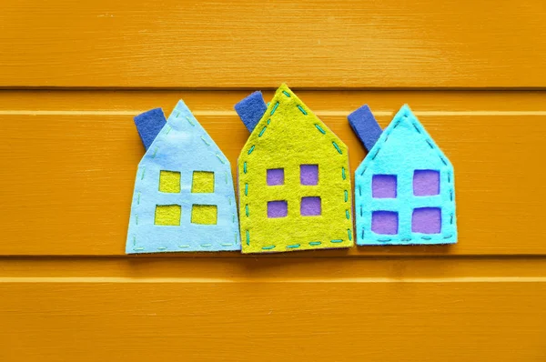 Spring background with houses — Stock Photo, Image