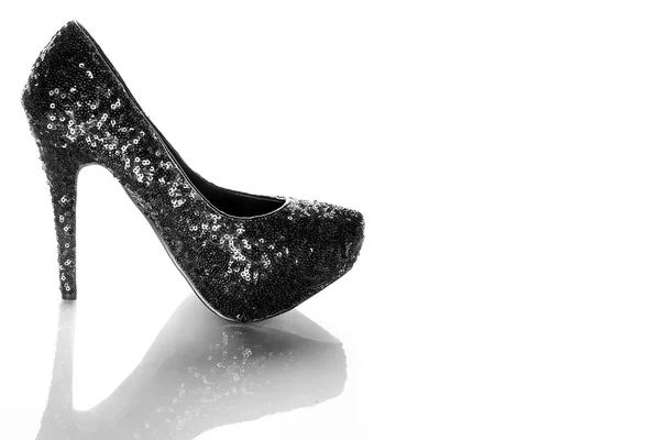 Female high-heeled shoes over white background — Stock Photo, Image