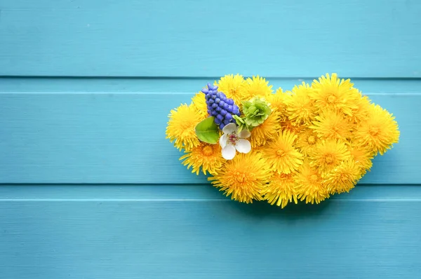 Flores de diente de león de primavera en forma de labios —  Fotos de Stock