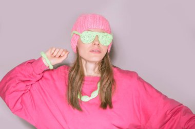 Pembe portre güzel kadın moda