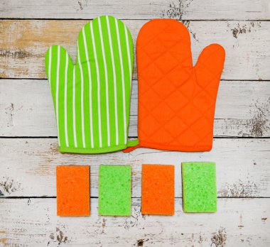 Mutfak temizleme seti sünger arka planı