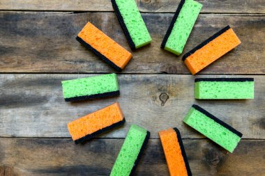 Mutfak temizleme seti sünger arka planı