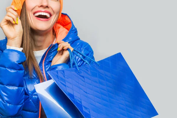 Mutlu bir alışveriş kadın — Stok fotoğraf