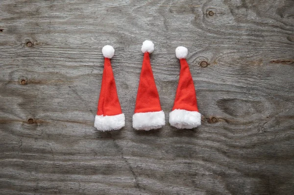 Christmas santa claus hats — Stock Photo, Image