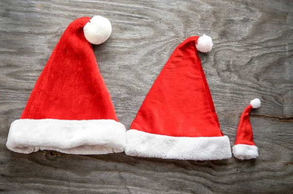 Christmas santa claus hats — Stock Photo, Image