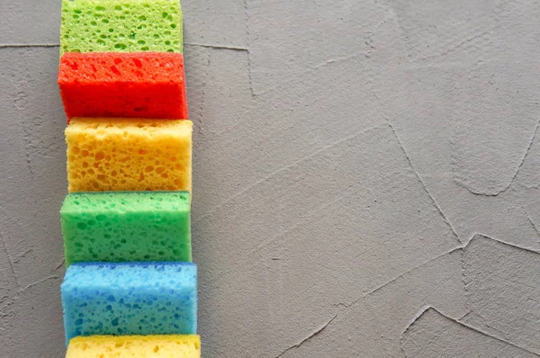 Kitchen Cleaning Set Sponge Background — Stock Photo, Image