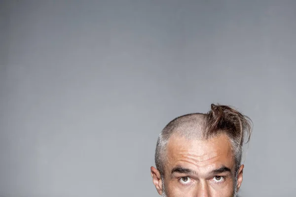 Handsome Man Half Shaved Himself Concept — Stock Photo, Image