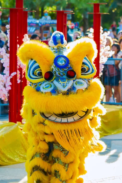 costumed performance of artists for the Chinese new year in Singapore