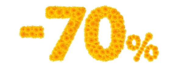 -% 70 sarı dandelions arası rakamları