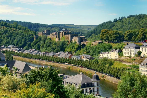 View Medieval Castle City Bouillon Semois River Belgian Ardennes Royalty Free Stock Images