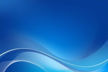 Soyut Mavi Arkaplan Şablon Vektörü, Dalga Tasarımlı Mavi Arkaplan