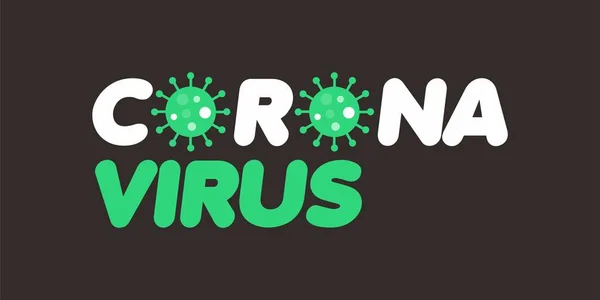 Corona Virus Lettering Design Template Vector Ilustrasi Virus Corona - Stok Vektor