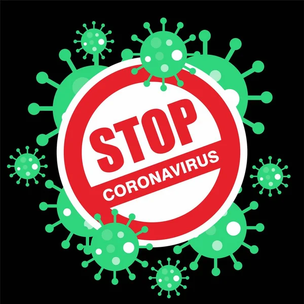 Stop Corona Virus Sign Illustratie 2019 Ncov Tag Label Ontwerp — Stockvector