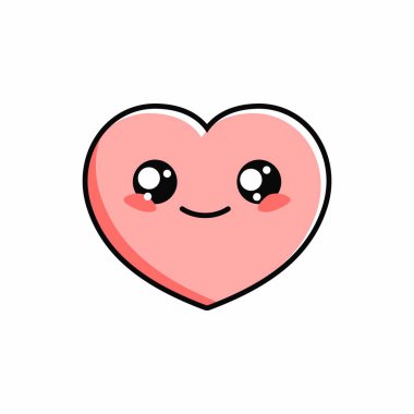 Sevimli Aşk Karakterinin Çizgi Filmi Tasarımı, Kalp Simgesi Çizim Şablonu