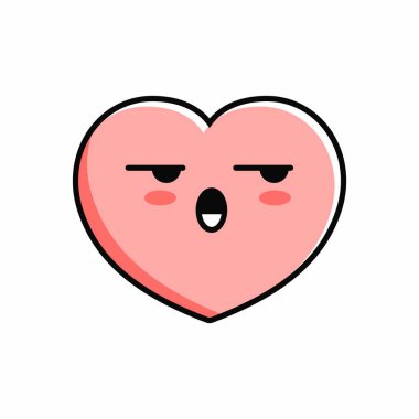 Sevimli Aşk Karakterinin Çizgi Filmi Tasarımı, Kalp Simgesi Çizim Şablonu