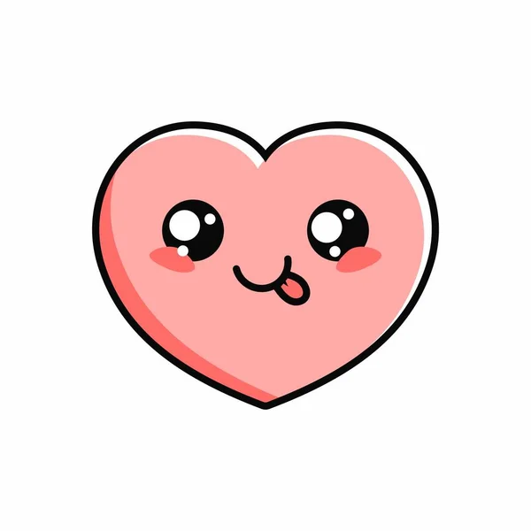Cartoon Cute Love Character Design Heart Icon Illustration Template Vector — Stock Vector