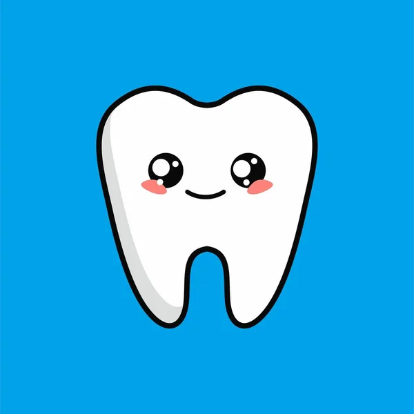 Tekenfilm Van Schattig Teeth Karakter Ontwerp Teeth Icon Illustratie Sjabloon — Stockvector