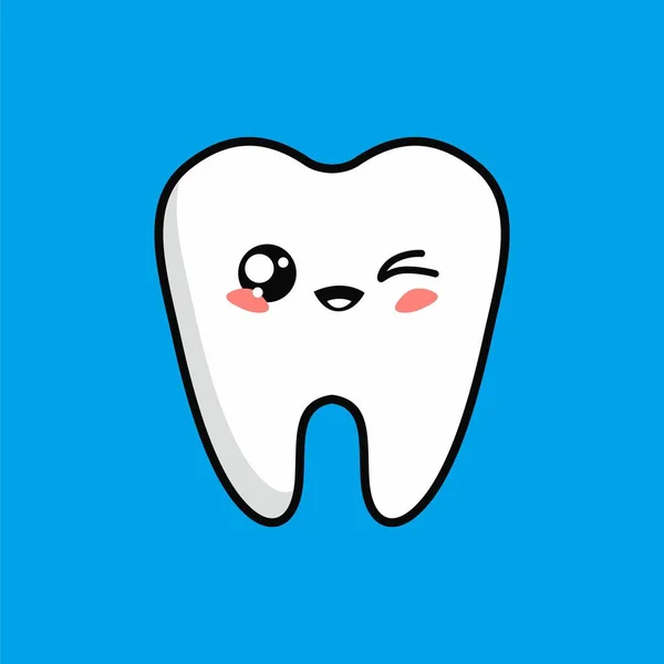 Cartoon Cute Teeth Character Design Teeth Icon Illustration Template Vector — Stock Vector